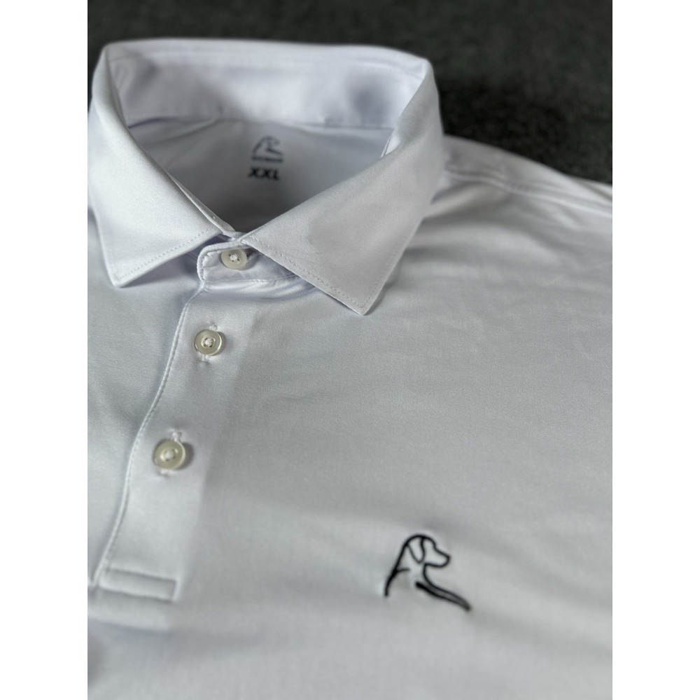Men's Rhoback Size 2XL White Performance Golf Polo Stretch Breathable